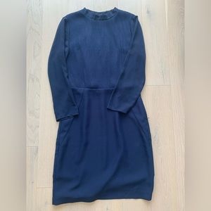 Reiss navy dress in tulle top